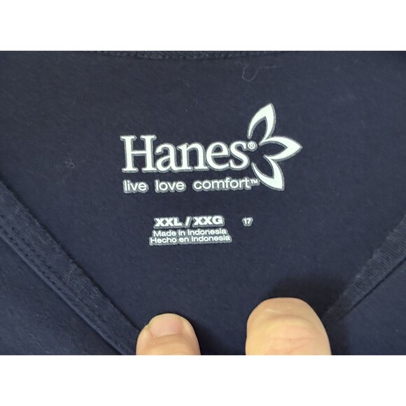 Hanes Women Blue 3/4 Sleeve T-Shirt 2XL - Picture 5 of 9
